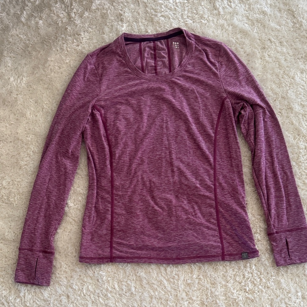 Title Nine Women's Heathered Plum Long Sleeve Top